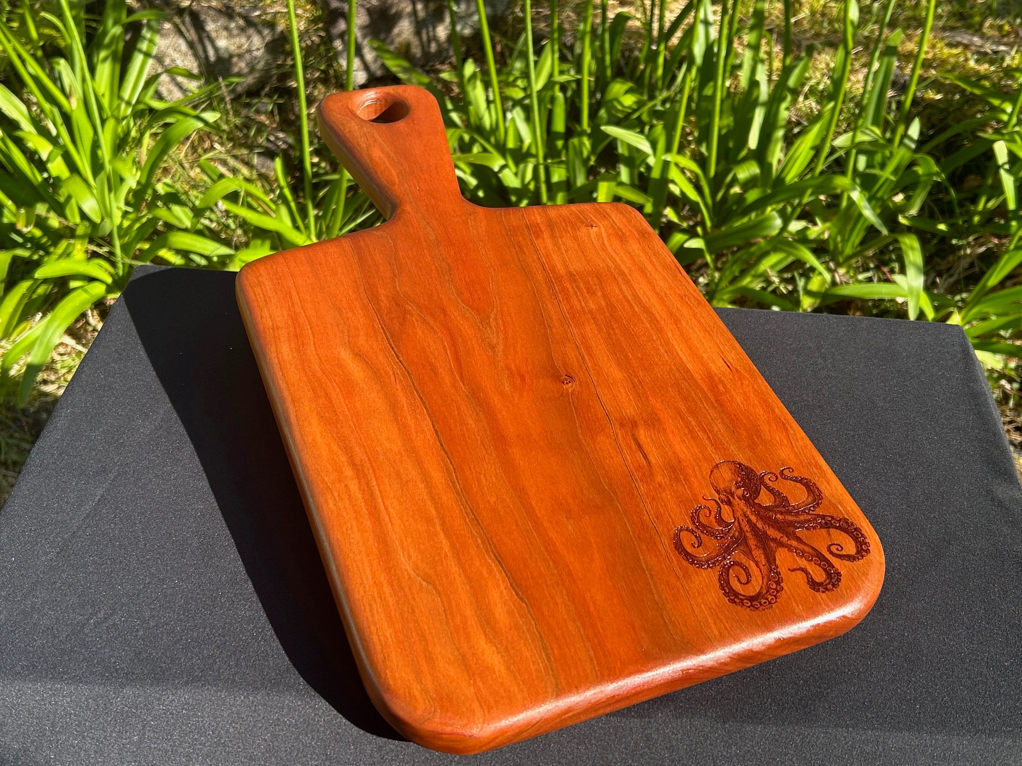 Octopus engraved Cherry Cutting/Charcuterie Board