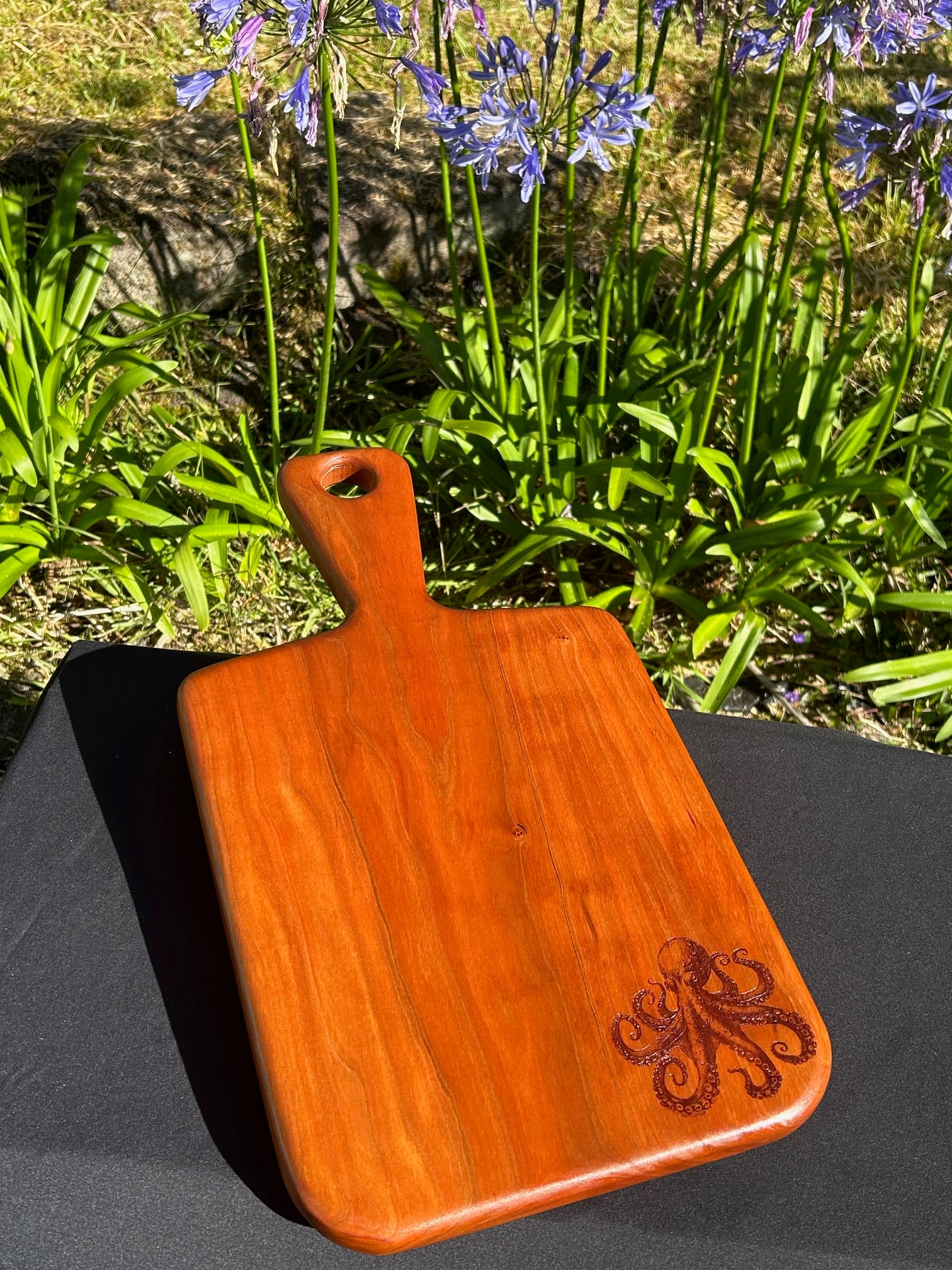 Octopus engraved Cherry Cutting/Charcuterie Board